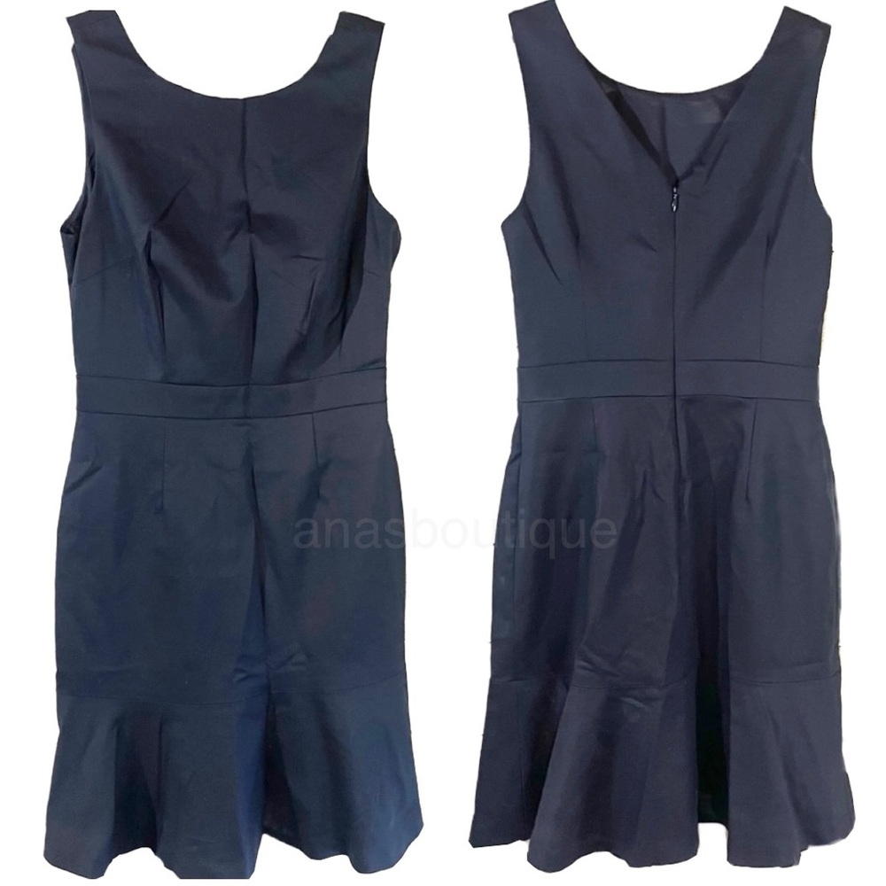 Banana Republic sheath navy dress with frill hem women’s Size 4
